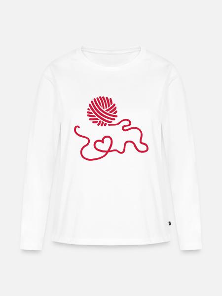 Wolle - Frauen Premium Bio Langarmshirt - Weiß