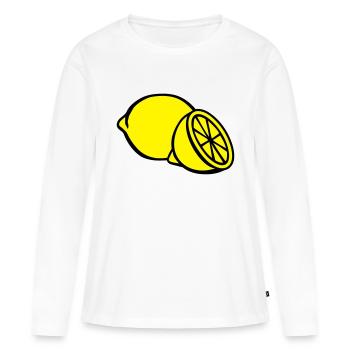 Lemon - Women's Premium Organic Long Sleeve Shirt - white - Front - Julia (174cm)