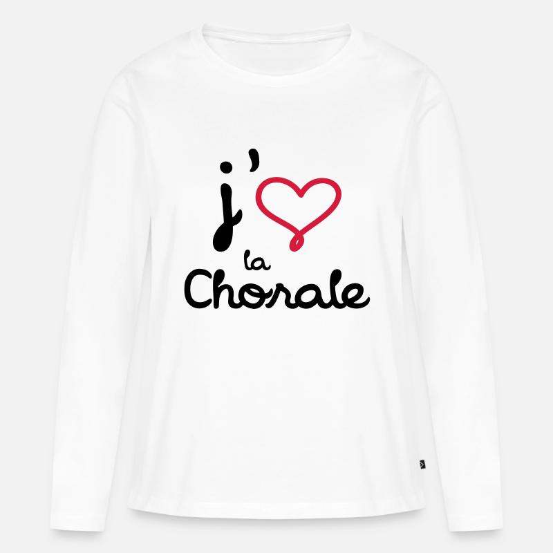 J'aime la Chorale - Frauen Premium Bio Langarmshirt - Weiß