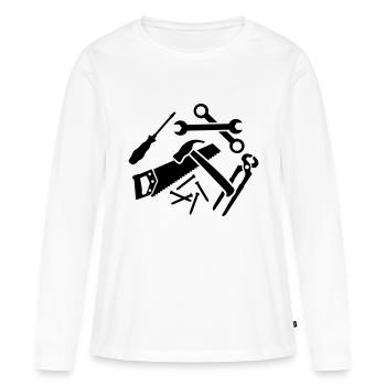 Tools - Women's Premium Organic Long Sleeve Shirt - white - Front - Julia (174cm)