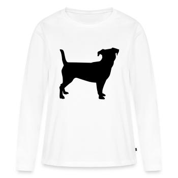 Jack Russel - T-shirt manches longues Premium bio Femme - blanc - Devant - Julia (174cm)