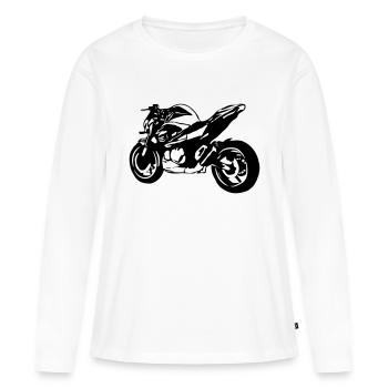 Vélo nu de la moto - T-shirt manches longues Premium bio Femme - blanc - Devant - Julia (174cm)