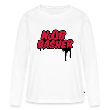 Noob Basher - Frauen Premium Bio Langarmshirt - Weiß - Vorne - Julia (174cm)