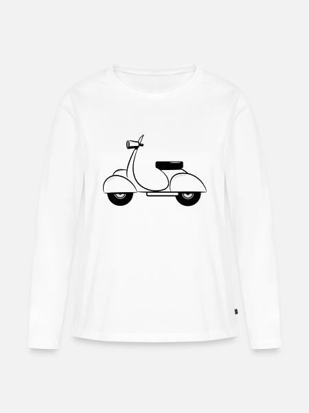 motorroller - Frauen Premium Bio Langarmshirt - Weiß