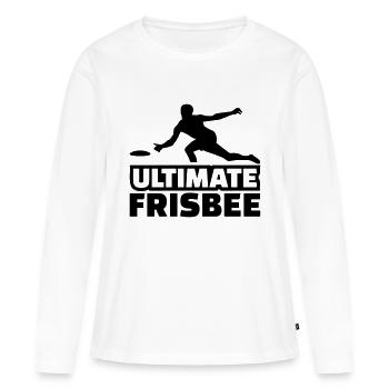 Frisbee - Frauen Premium Bio Langarmshirt - Weiß - Vorne - Julia (174cm)