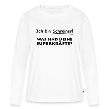 ich bin schreiner - Frauen Premium Bio Langarmshirt - Weiß - Vorne - Julia (174cm)