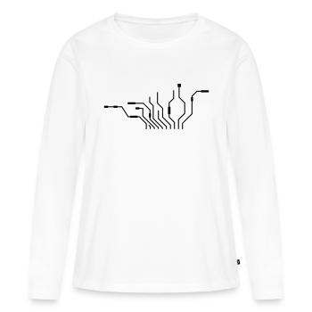 pc leitungen prozessor cpu draht verkabelung compu - Frauen Premium Bio Langarmshirt - Weiß - Vorne - Julia (174cm)