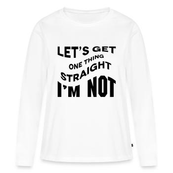 Straight - Women's Premium Organic Long Sleeve Shirt - white - Front - Julia (174cm)