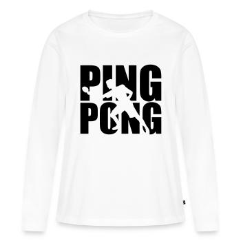 Ping Pong - Women's Premium Organic Long Sleeve Shirt - white - Front - Julia (174cm)