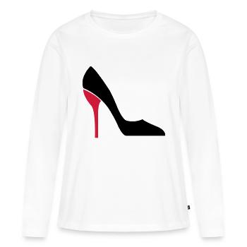 high_heels_2 - Frauen Premium Bio Langarmshirt - Weiß - Vorne - Julia (174cm)