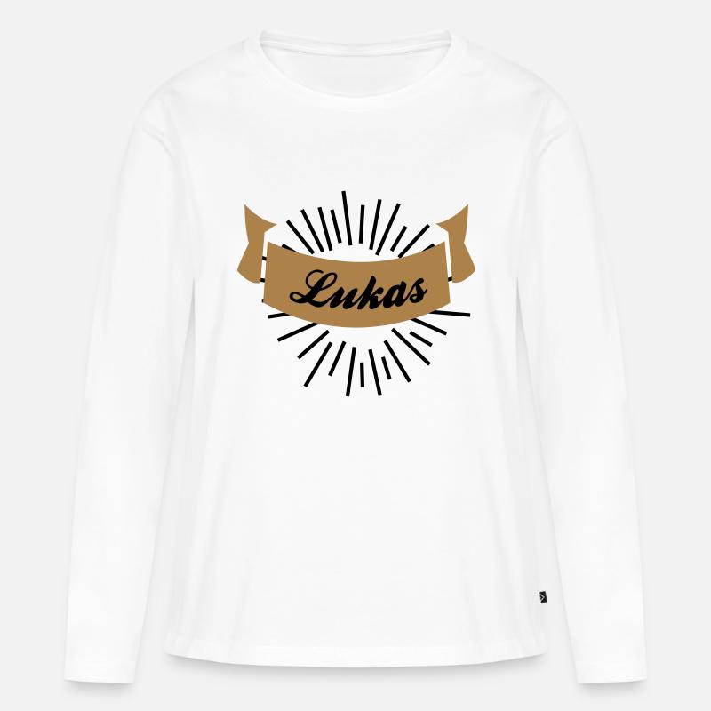 lukas - Frauen Premium Bio Langarmshirt - Weiß