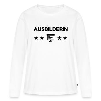 Ausbildung / Ausbilder / Arbeit / Job - Frauen Premium Bio Langarmshirt - Weiß - Vorne - Julia (174cm)
