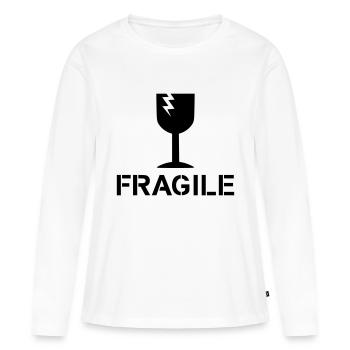 fragile caution! - Women's Premium Organic Long Sleeve Shirt - white - Front - Julia (174cm)