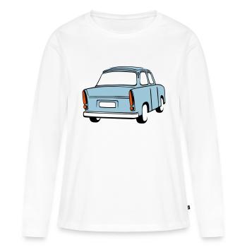 Trabi  bleu ciel - T-shirt manches longues Premium bio Femme - blanc - Devant - Julia (174cm)