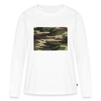camouflage de l’armée - T-shirt manches longues Premium bio Femme - blanc - Devant - Julia (174cm)