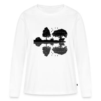 Silhouette / silhouette scénique - T-shirt manches longues Premium bio Femme - blanc - Devant - Julia (174cm)