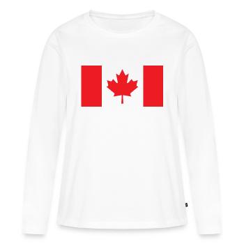 Drapeau du Canada - T-shirt manches longues Premium bio Femme - blanc - Devant - Julia (174cm)