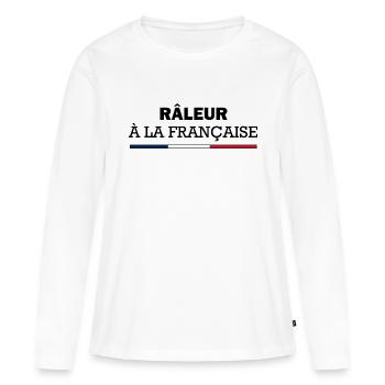 Râleur à la française - T-shirt manches longues Premium bio Femme - blanc - Devant - Julia (174cm)