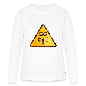 5G - T-shirt manches longues Premium bio Femme - blanc - Devant - Julia (174cm)