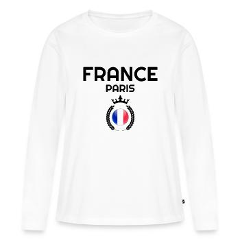 Frankreich, Frankreich Land, Frankreich Flagge, Frankreich Hoodie - Frauen Premium Bio Langarmshirt - Weiß - Vorne - Julia (174cm)