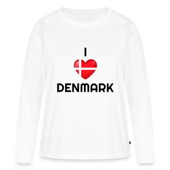 Danemark, pays du Danemark, drapeau du Danemark, Danemark - T-shirt manches longues Premium bio Femme - blanc - Devant - Julia (174cm)
