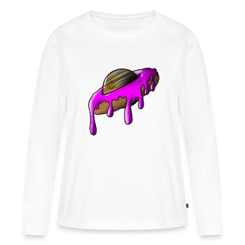 Bourgeon de Jupiter en glaçure - T-shirt manches longues Premium bio Femme - blanc - Devant - Julia (174cm)