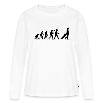 evolution pilot Flugzeug Pilot Flieger - Frauen Premium Bio Langarmshirt - Weiß - Vorne - Julia (174cm)