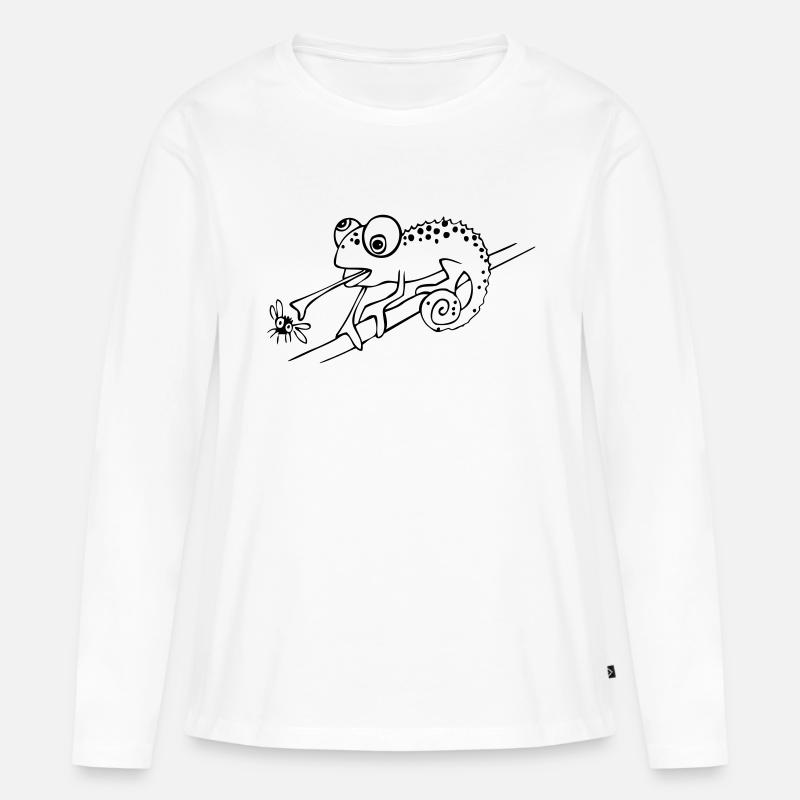 Chamäleon - Frauen Premium Bio Langarmshirt - Weiß