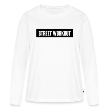 Citation de Street Workout - T-shirt manches longues Premium bio Femme - blanc - Devant - Julia (174cm)