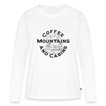 Kaffeeberge und Hütten - Frauen Premium Bio Langarmshirt - Weiß - Vorne - Julia (174cm)