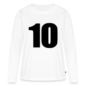 10 - Women's Premium Organic Long Sleeve Shirt - white - Front - Julia (174cm)