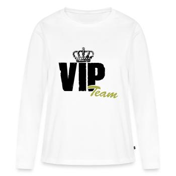 vip team - Frauen Premium Bio Langarmshirt - Weiß - Vorne - Julia (174cm)