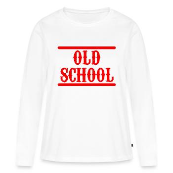 Old School - Frauen Premium Bio Langarmshirt - Weiß - Vorne - Julia (174cm)