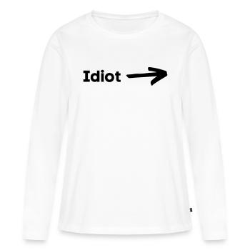 Idiot - T-shirt manches longues Premium bio Femme - blanc - Devant - Julia (174cm)