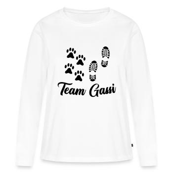 Team Gassi - Frauen Premium Bio Langarmshirt - Weiß - Vorne - Julia (174cm)