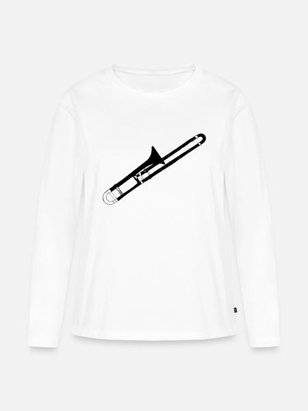 Posaune - Frauen Premium Bio Langarmshirt - Weiß