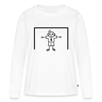 Torwart im Tor Nummer Eins - Fußball - Frauen Premium Bio Langarmshirt - Weiß - Vorne - Julia (174cm)