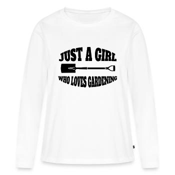 Jardinier Fille Jardin Verger Hobby Jardinier - T-shirt manches longues Premium bio Femme - blanc - Devant - Julia (174cm)