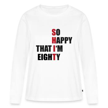 80 - Women's Premium Organic Long Sleeve Shirt - white - Front - Julia (174cm)
