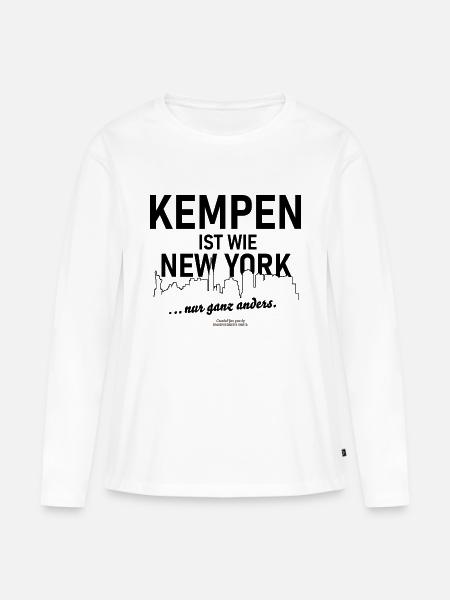 Kempen ist wie New York - Frauen Premium Bio Langarmshirt - Weiß