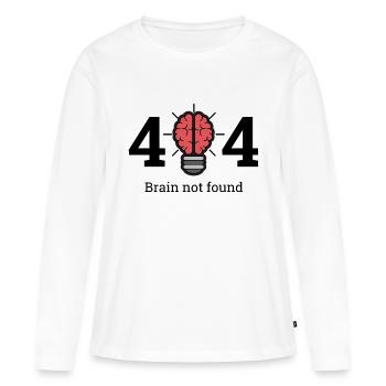 404 - brain not found - Frauen Premium Bio Langarmshirt - Weiß - Vorne - Julia (174cm)