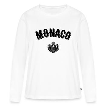 Monaco - T-shirt manches longues Premium bio Femme - blanc - Devant - Julia (174cm)