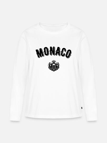 Monaco - Frauen Premium Bio Langarmshirt - Weiß