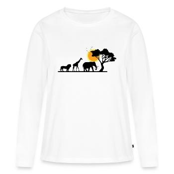 Safari Zoo Animal Safari Zoo - T-shirt manches longues Premium bio Femme - blanc - Devant - Julia (174cm)