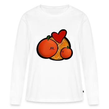 Famille - T-shirt manches longues Premium bio Femme - blanc - Devant - Julia (174cm)