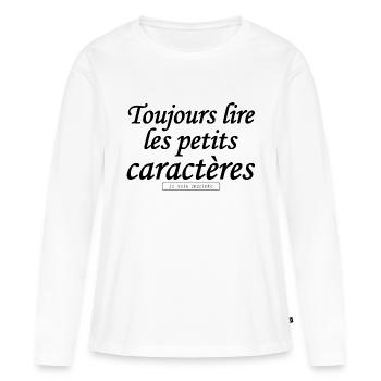 humour annonce grossesse - future maman - T-shirt manches longues Premium bio Femme - blanc - Devant - Julia (174cm)