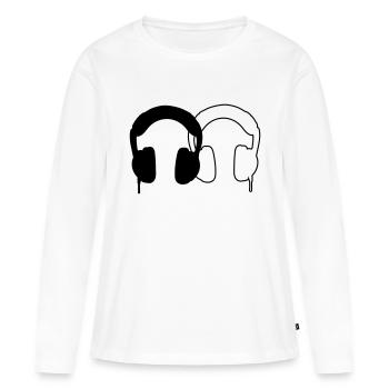 Casque - T-shirt manches longues Premium bio Femme - blanc - Devant - Julia (174cm)