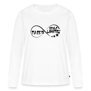 Tu es ta seule limite - T-shirt manches longues Premium bio Femme - blanc - Devant - Julia (174cm)