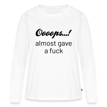 Oups a presque donné un f - T-shirt manches longues Premium bio Femme - blanc - Devant - Julia (174cm)