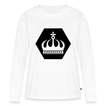 krone - Frauen Premium Bio Langarmshirt - Weiß - Vorne - Julia (174cm)